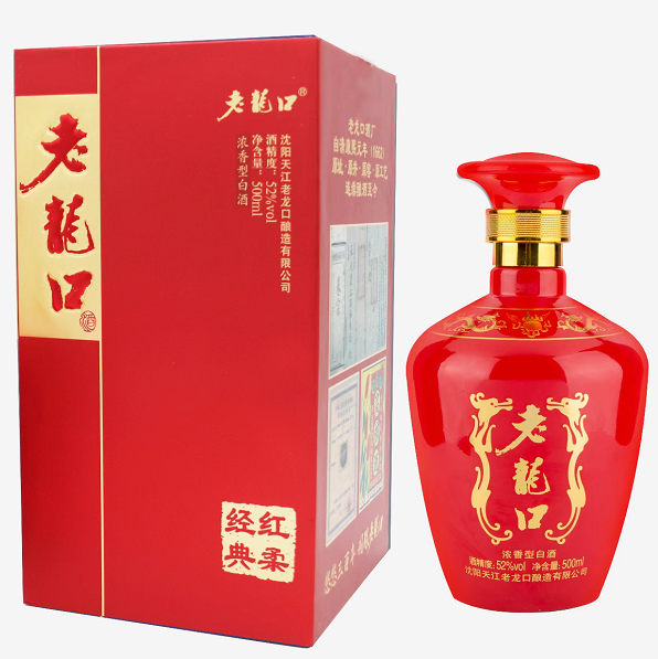 老龙口红柔经典52度浓香型白酒 500ml